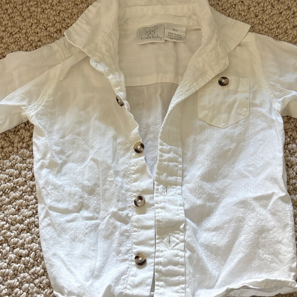 Koala Kids White Button-Down Shirt 9M
